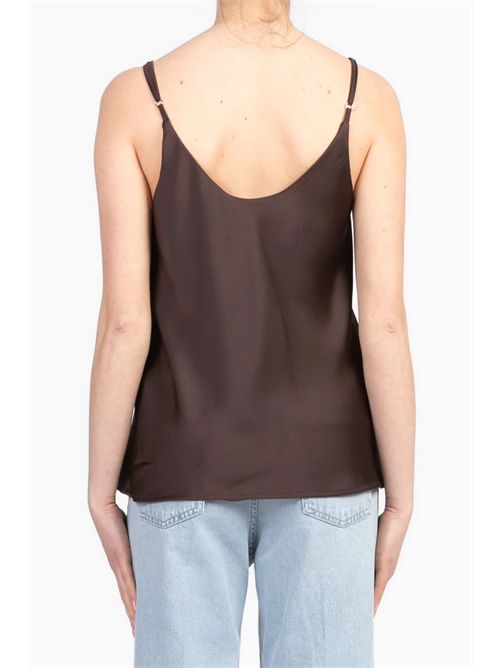 Top doppio scollo v VICOLO | TD0511MARRONE